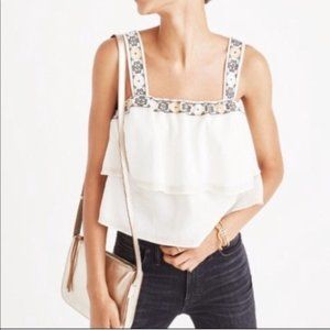 Madewell Embroidered Tiered Tank